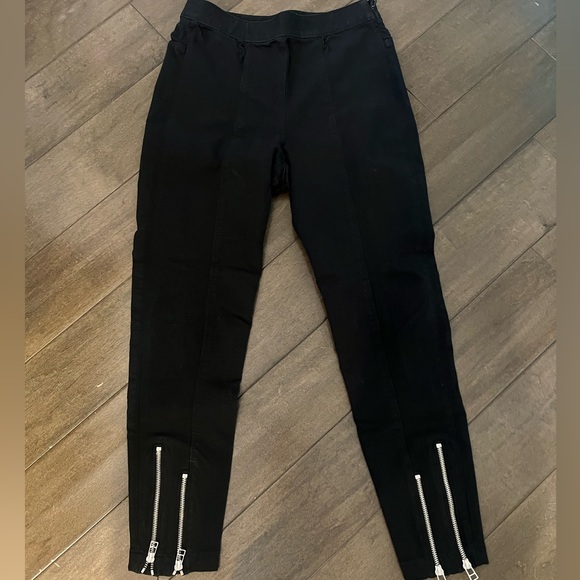 T by Alexander Wang Black Zip Embellished Skinny Trousers 6 - Picture 3 of 4